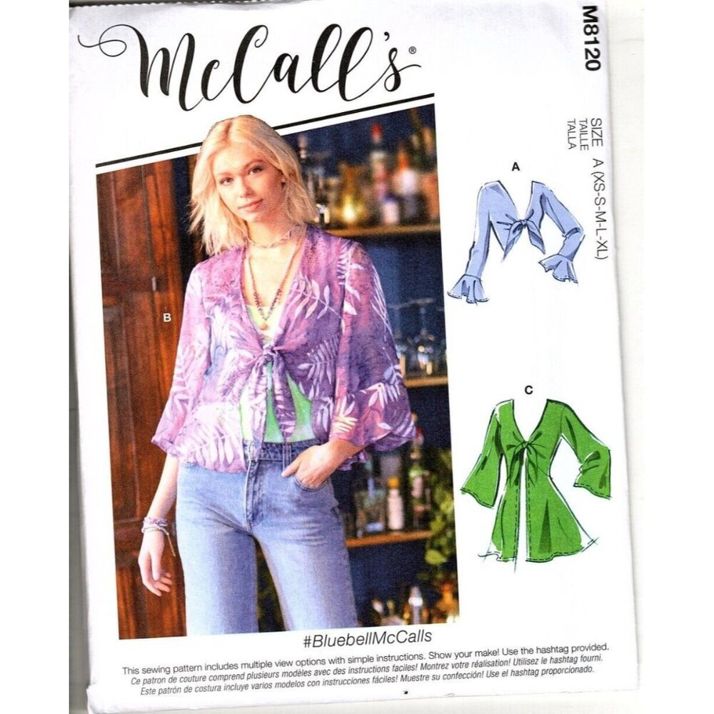 McCall's M8120 Misses XS to XL Flounce Jacket Variation Uncut Sewing Pattern New